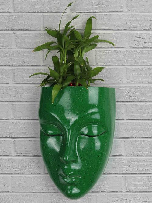 home decor fiber wall hanging planter pot female green face flower pot for home office, garden, indoor planter pot - 19885964 - Very Small Image - 1