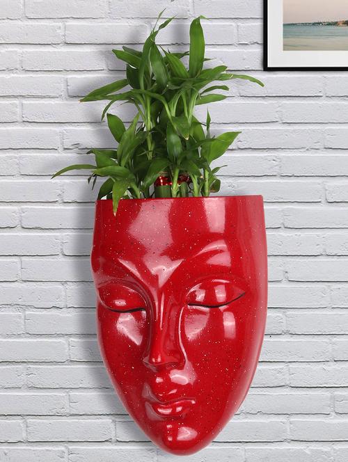 home decor fiber wall hanging planter pot female red face flower pot for home office, garden, indoor planter pot - 19885965 - Very Small Image - 1