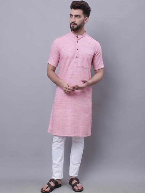 red cotton long kurta - 19886038 - Very Small Image - 1