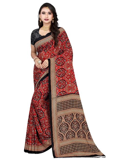 printed georgette saree with blouse - 19886146 - Very Small Image - 1
