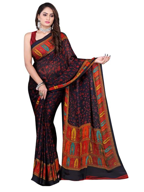 women's printed black colored saree - 19886154 - Very Small Image - 1