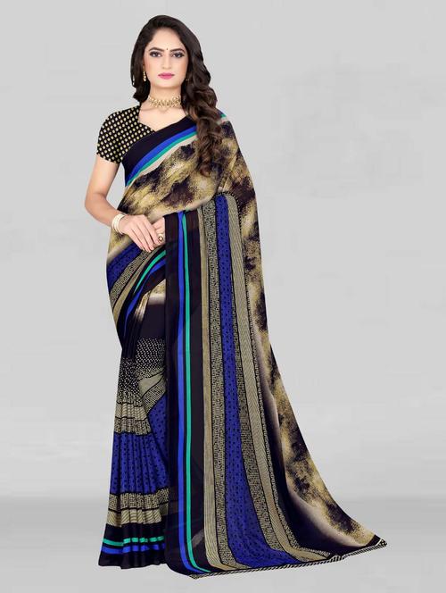 printed saree with blouse - 19886174 - Very Small Image - 1