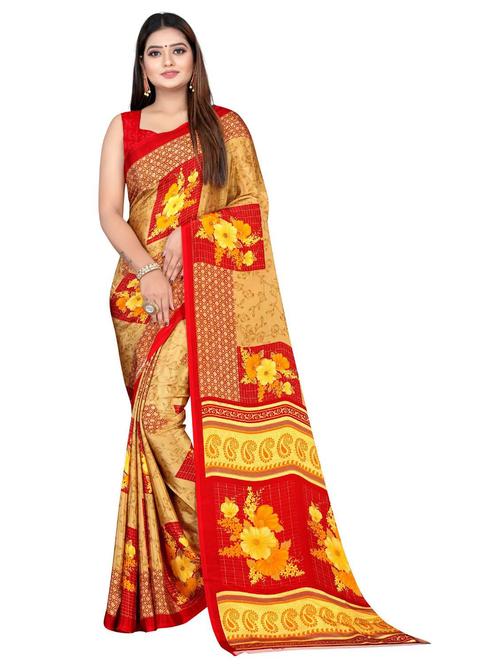 printed saree with blouse - 19886188 - Very Small Image - 1