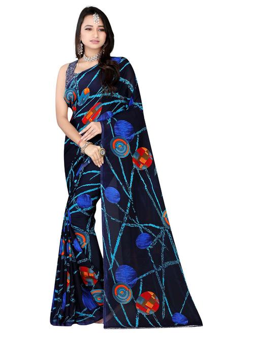 printed saree with blouse - 19886208 - Very Small Image - 1