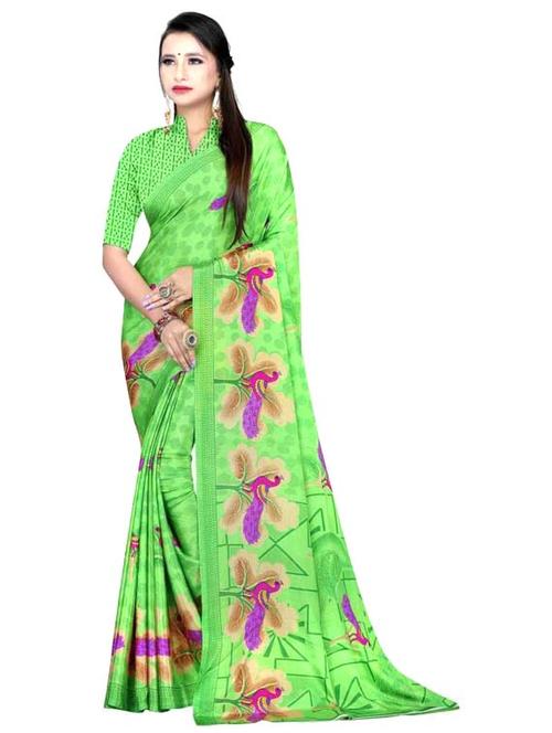 printed saree with blouse - 19886244 - Very Small Image - 1