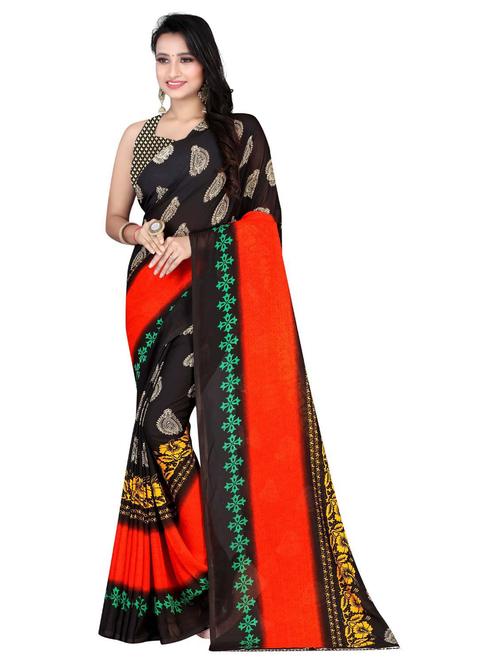 printed saree with blouse - 19886308 - Very Small Image - 1