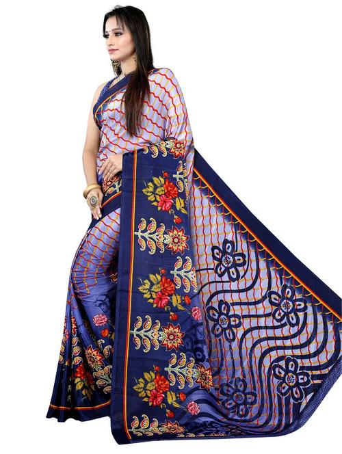 printed saree with blouse - 19886418 - Very Small Image - 1