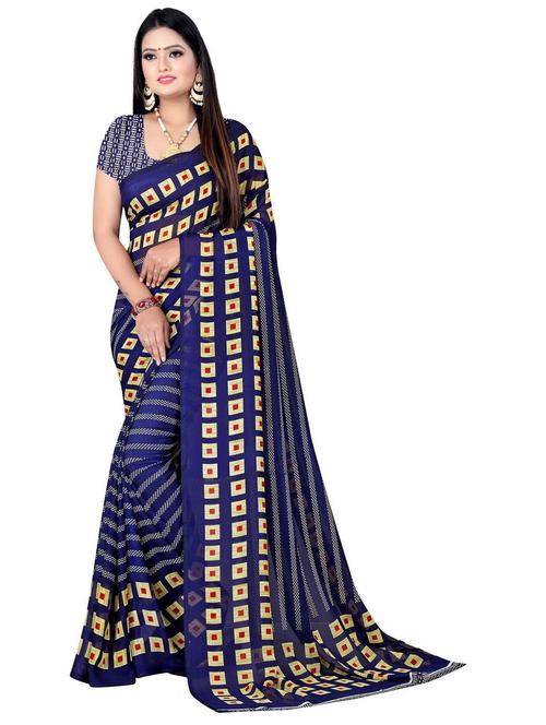 printed saree with blouse - 19886593 - Very Small Image - 1