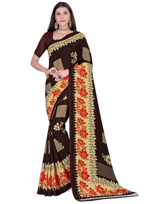 printed saree with blouse - 19886602 - Very Small Image - 1