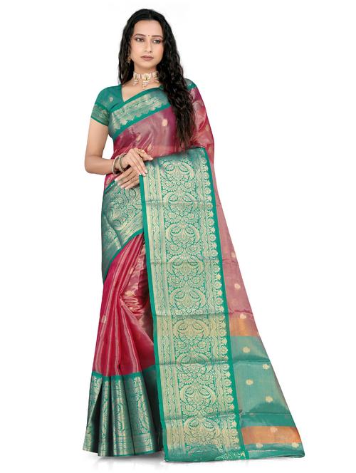 self design kanjivaram saree with blouse - 19886635 - Very Small Image - 1