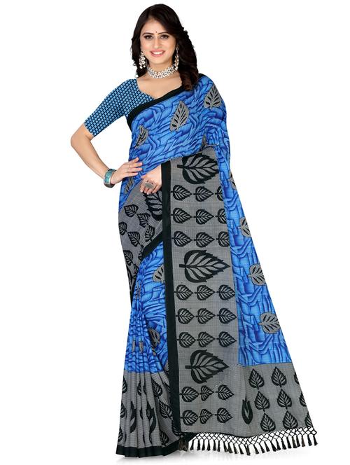 blue printed georgette saree - 19887071 - Very Small Image - 1