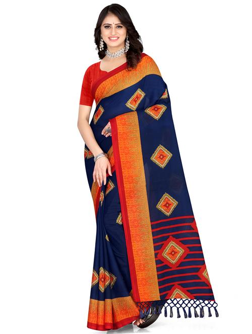 multi coloured printed georgette saree - 19887091 - Very Small Image - 1