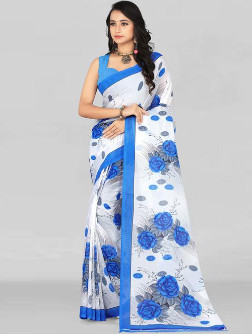 blue printed saree - 19887155 - Very Small Image - 1