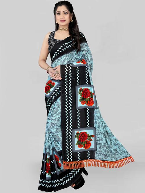 floral printed saree - 19887679 - Very Small Image - 1