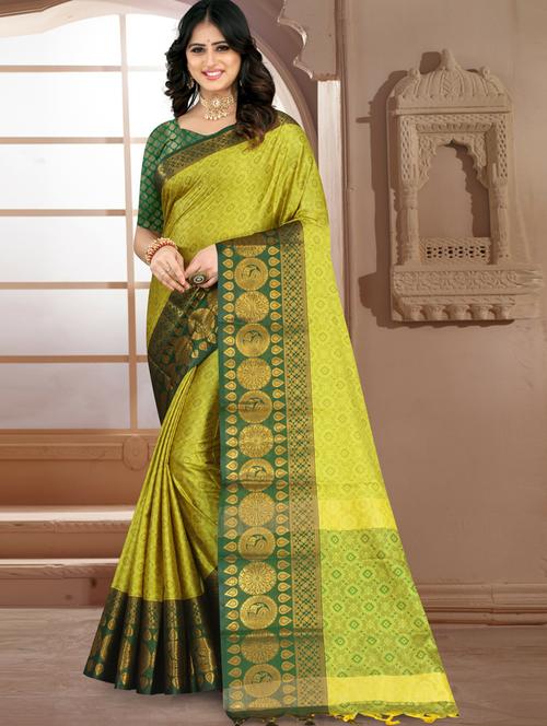 ethnic motif venkatagiri saree with blouse - 19887731 - Very Small Image - 1