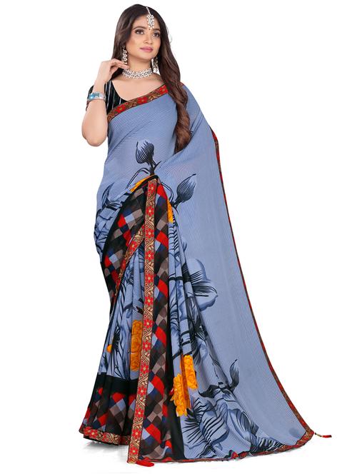 floral printed saree - 19887773 - Very Small Image - 1