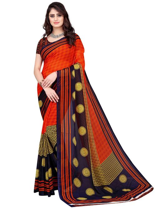 check printed saree - 19887815 - Very Small Image - 1