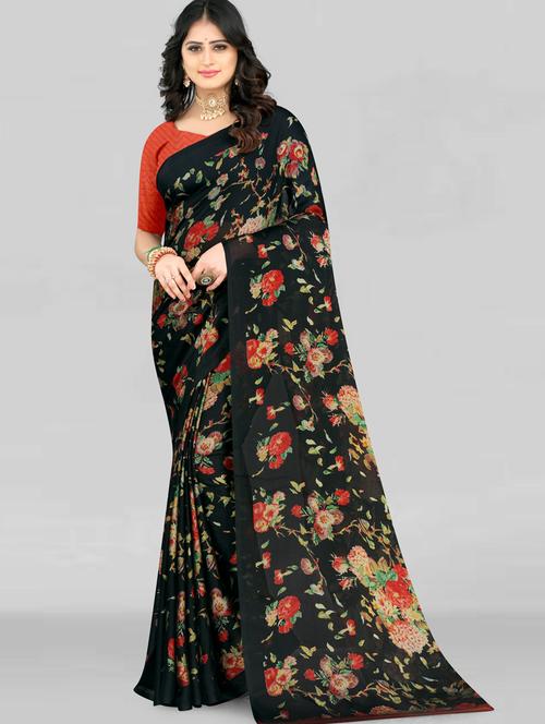 floral printed saree - 19887851 - Very Small Image - 1