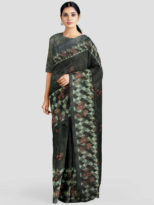 floral printed saree - 19887874 - Very Small Image - 1