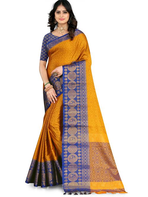 ethnic motif venkatagiri saree - 19887880 - Very Small Image - 1