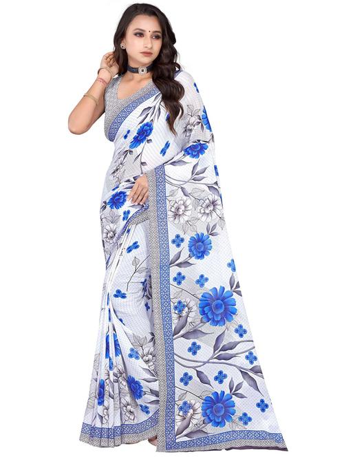 floral printed saree - 19887925 - Very Small Image - 1