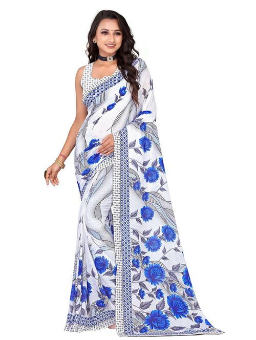 floral printed saree - 19887931 - Very Small Image - 1