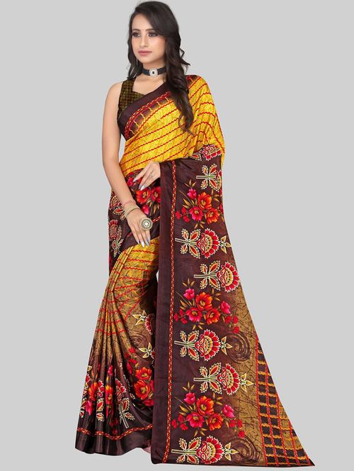 floral printed saree - 19887935 - Very Small Image - 1