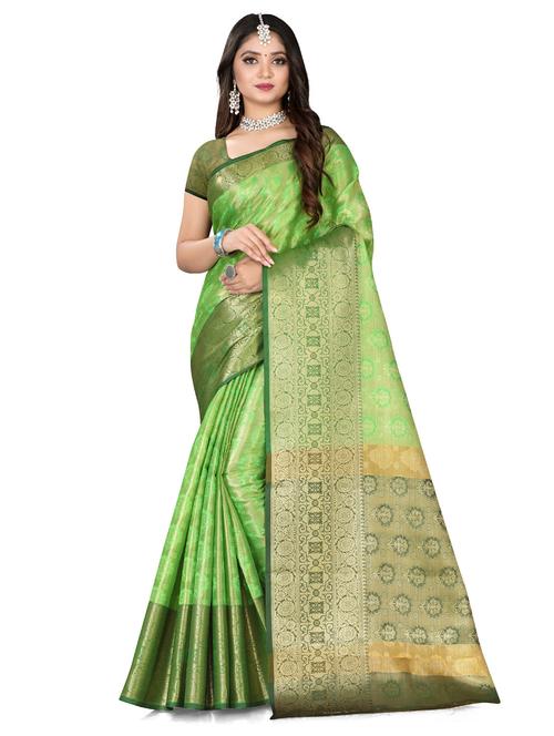 self design kanjivaram saree with blouse - 19888236 - Very Small Image - 1