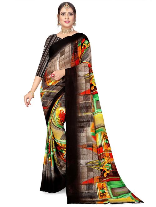 printed saree with blouse - 19888350 - Very Small Image - 1