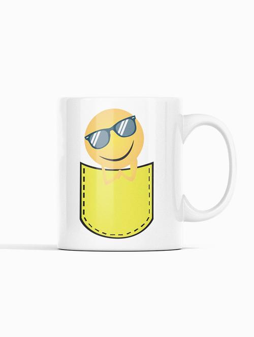 chilling emoji inside the pocket- emoji printed coffee mugs for emoji lovers - 19890689 - Very Small Image - 1