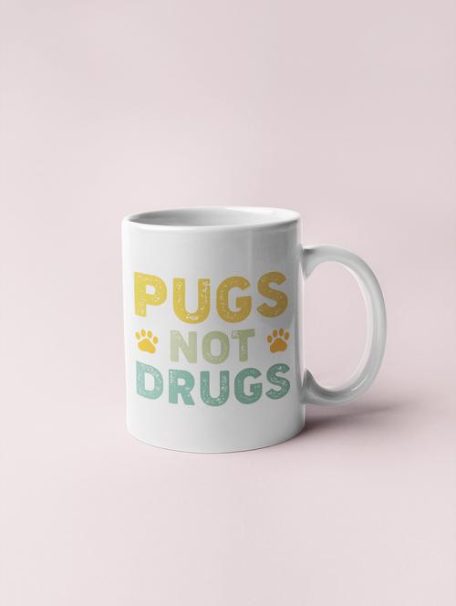 pugs not drugs -printed coffee mugs for pet lovers - 19890750 - Very Small Image - 1