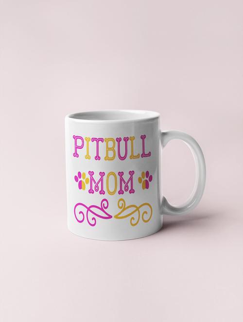 pitbull mom yellow and pink text -printed coffee mugs for pet lovers - 19890756 - Very Small Image - 1