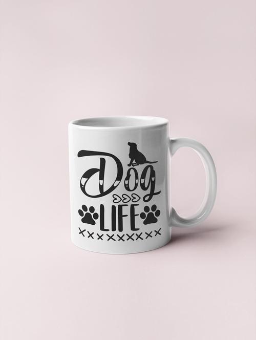 dog life text in black-printed coffee mugs for pet lovers - 19890761 - Very Small Image - 1
