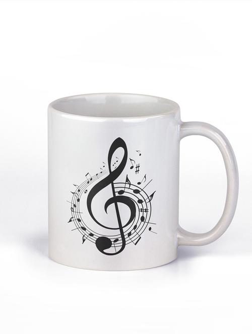 treble clef - white - printed mug - personalized coffee or tea mug - 19890820 - Very Small Image - 1