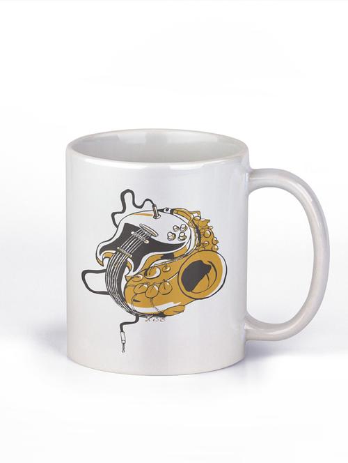 electric guitar - white - printed mug - personalized coffee or tea mug - 19890823 - Very Small Image - 1