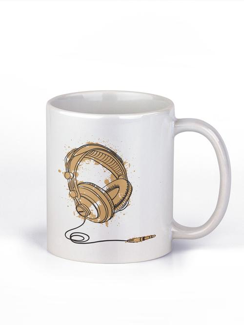 headphones - white - printed mug - personalizes coffee or tea mug - 19890830 - Very Small Image - 1