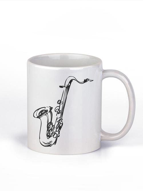 black sexaphone - white - printed mug - personalized coffee or tea mug - 19890840 - Very Small Image - 1