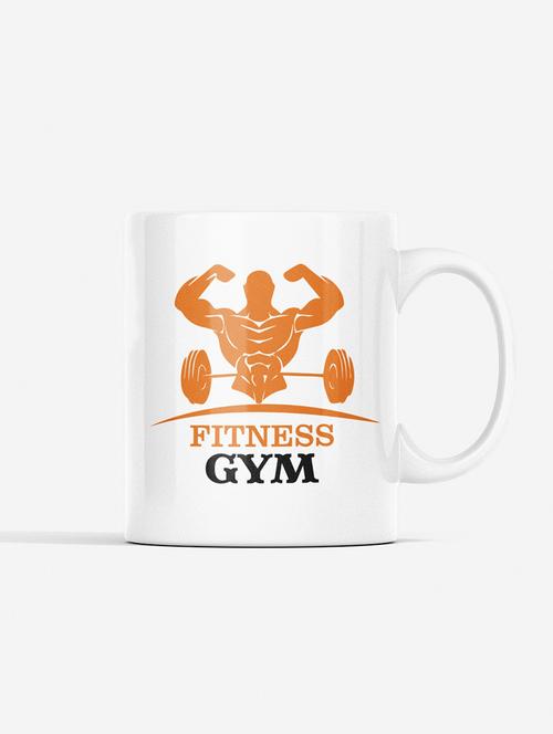 fitness gym, (bg orange) - printed coffee mugs for gym lovers - 19890876 - Very Small Image - 1