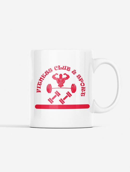 fitness club and sport, (bg red) - printed coffee mugs for gym lovers - 19890878 - Very Small Image - 1