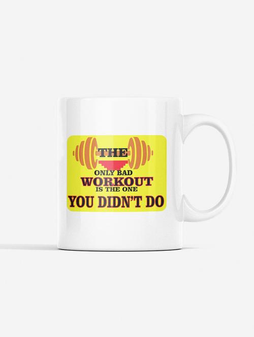 the only bad workout is the one, you didn't do, (bg yellow) - printed coffee mugs for gym lovers - 19890901 - Very Small Image - 1
