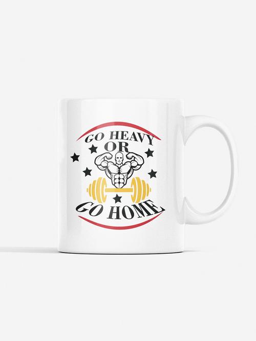 go heavy or go home - printed coffee mugs for gym lovers - 19890903 - Very Small Image - 1
