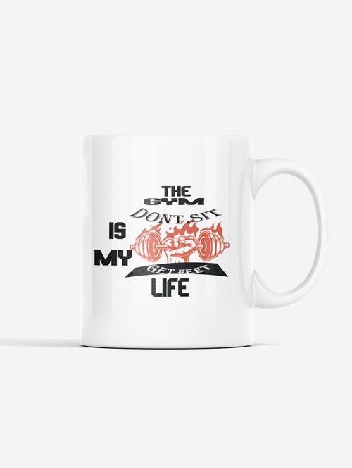 the gym is my life, don't sit, get fit - printed coffee mugs for gym lovers - 19890904 - Very Small Image - 1