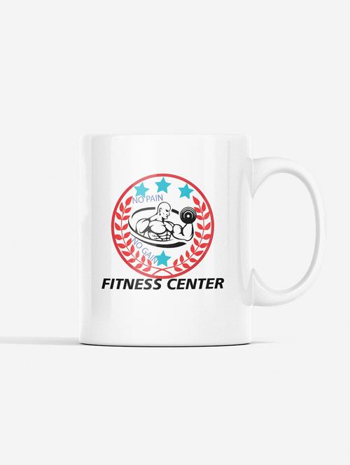 fitness center, red leaves inside the circle - printed coffee mugs for gym lovers - 19890920 - Very Small Image - 1