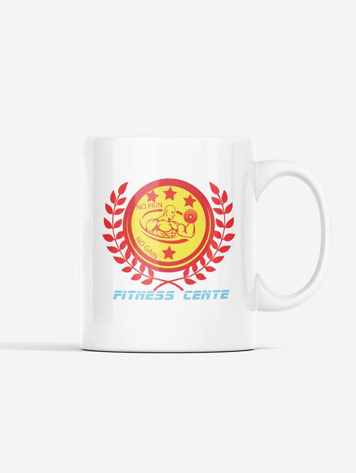 fitness center, red leaves outside the circle - printed coffee mugs for gym lovers - 19890923 - Very Small Image - 1
