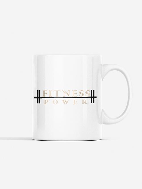 fitness power, (bg orange) - printed coffee mugs for gym lovers - 19890951 - Very Small Image - 1