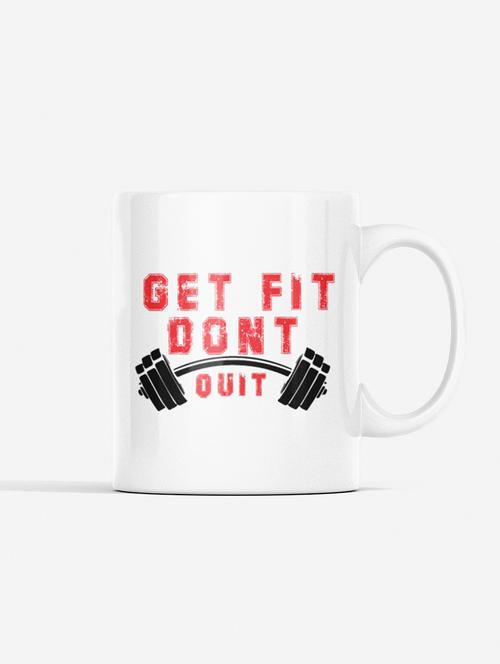 get fit, don't quit, text red - printed coffee mugs for gym lovers - 19890956 - Very Small Image - 1