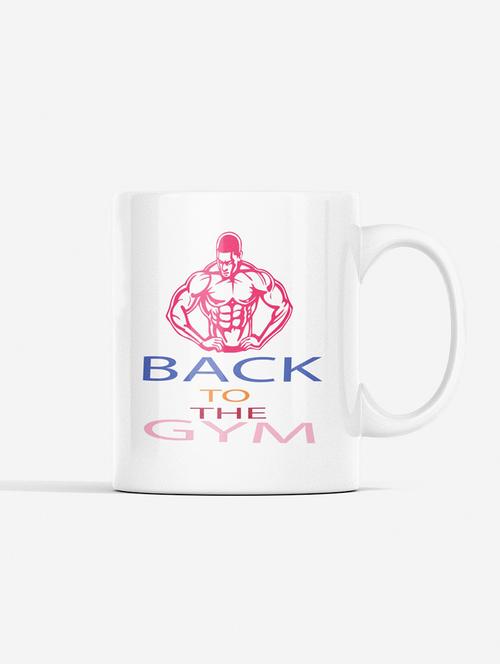 back to the gym, (bg pink muscle man) - printed coffee mugs for gym lovers - 19890980 - Very Small Image - 1