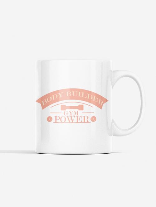 body builder, gym power,(bg orange) - printed coffee mugs for gym lovers - 19891009 - Very Small Image - 1