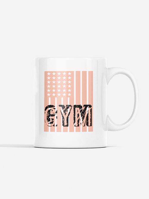 gym written in front of a flag,(bg orange) - printed coffee mugs for gym lovers - 19891017 - Very Small Image - 1