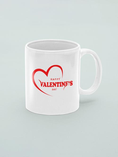happy valentine's day text in red - printed coffee mugs for valentine's day - 19891290 - Very Small Image - 1